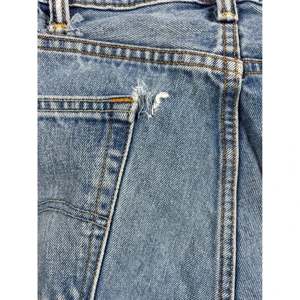 Levis 505 Regular Fit Straight Leg Jeans Mens 38x32 Blue Denim Thrashed Vintage